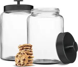 2.5 Gallon Montana Jar with Brushed Aluminum Metal Cover/Rice jar/glass jar with metal lid