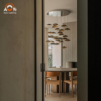 Lámpara de Techo LED en Forma de Hoja Personalizada - Lámpara Colgante Moderna para Sala de Estar y Hotel