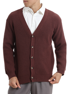 Premium Quality Custom Knit <b>Men's</b> Autumn V-Neck Solid <b>Cardigan</b> Sweater with Buttons Full Sleeve Anti-Wrinkle Anti-Pilling Cotton - Product Image 6