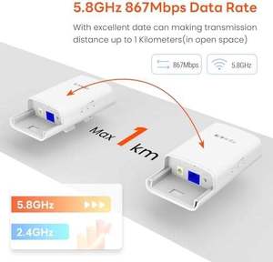Routeur CPE Wi-Fi extérieur Tenda 867 Mbps 5 GHz Point à Point Longue Portée - Product Image 5