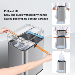 50L thép không gỉ thông minh Thùng rác có thể với nắp cảm biến cảm ứng rác thải bin điện hẹp không thấm nước rác bin bán buôn - Product Image 2