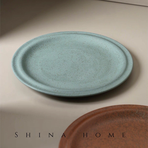 Assiette ovale en grès vintage danois, motif végétal, sous glaçure, faite à la main, style Wabi-Sabi, 26 cm, vaisselle - Product Image 1