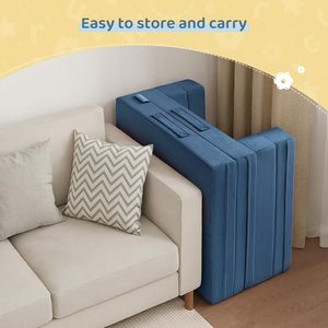 TenderPlayful Factory <span class=keywords><strong>Lit</strong></span> de voyage personnalisé pour tout-petits 3 en 1 Canapé-<span class=keywords><strong>lit</strong></span> convertible Portable Flip Openwith Housse lavable Bleu marine - Product Image 6