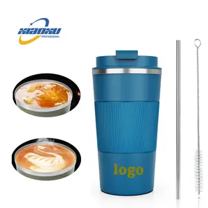 Reusable Spill Proof Silicone Case Coffee Stainless Steel Custom Tumbler Logo Travel Mugs For Hot Drinks