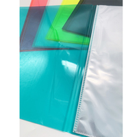 Logotipo personalizado promocional de plástico A4, 20 bolsillos, transparente, transparente, PP, Protector de hojas, carpeta de documentos