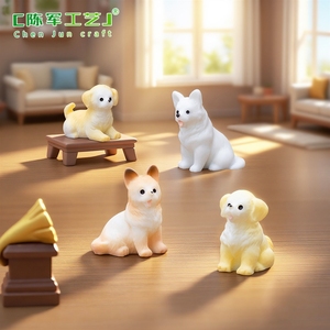 Figurine de chiot mignon Labrador Golden Retriever, accessoires décoratifs DIY pour <span class=keywords><strong>maison</strong></span> de poupée Mengli, petits ornements de paysage - Product Image 3
