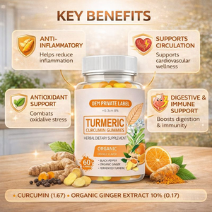 OEM Özel Etiketli Zerdeçal Kurkumin Jelibonları Günlük Sağlık Desteği İçin Bitkisel Takviye - Product Image 3