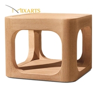 Table basse d'extérieur carrée en bois massif de haute qualité, moderne et durable, résistante aux intempéries, couleur teck, table d'appoint pour jardin et patio