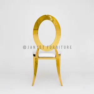 Luxury Event Rental Durable Stacking Round O Back Gold Ring Wedding Chair