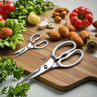 Ciseaux de cuisine multifonctionnels en acier inoxydable robustes pour la coupe de viande de légumes de barbecue en plein air en os de poulet