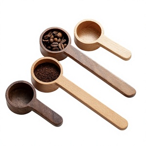 Cuillère à café en bois réutilisable et écologique au design classique, manches longs et courts, finition miroir pour le thé/le café, utilisation en cuisine - Product Image 1