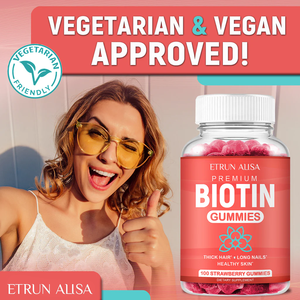 ETRUN Private Label 10000 Mcg Gummies Biotin Gummy Vitamins Support New Hair Growth Suplemento para la piel y las uñas - Product Image 5
