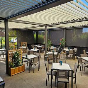 Pare-soleil Bioclimatic Pergola avec lumière LED Couverture <span class=keywords><strong>de</strong></span> toit résistant à l'eau Ouverture Persienne <span class=keywords><strong>de</strong></span> toit <span class=keywords><strong>Abri</strong></span> pour balcon - Product Image 3