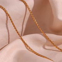 Classique à la mode et Simple en acier inoxydable 316L plaine chaîne chaîne Offre Spéciale plaqué 18K lame boîte chaîne collier