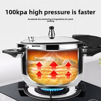 Casserole à pression en acier inoxydable épaissie, anti-explosion, pour usage domestique et commercial, compatible avec les cuisinières à gaz