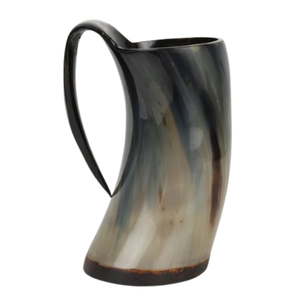 Taza de cuerno de cerveza para beber hecha a mano, taza de cuerno de cerveza vikingo sostenible de tamaño mediano segura para alimentos - Product Image 1