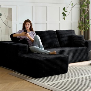 Ensemble de canapés-lits <span class=keywords><strong>en</strong></span> tissu <span class=keywords><strong>en</strong></span> forme de L pour salon moderne, adapté aux villas, appartements, hôtels et écoles - Product Image 1