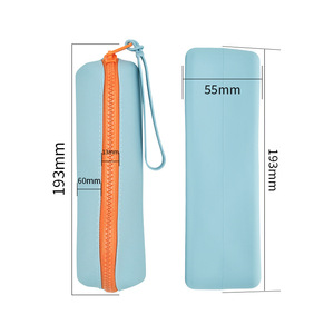 Sac de rangement personnalisé en silicone et nylon avec fermeture éclair - Design moderne et simple, imperméable, multi-usage pour étudiants, voyages et cosmétiques - Product Image 5