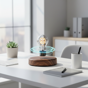 <b>Light</b> Bulb Night <b>Light</b> Magnetic Floating <b>Plug</b>-<b>in</b> Desk Lamp Touch Control LED Warm White Minimalist Lighting - Product Image 6