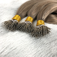 Extensions capillaires Nano Tip en cheveux humains, vente en gros, double épaisseur, kératine, 100% non traités, micro-liens pré-collés, anneaux Nano