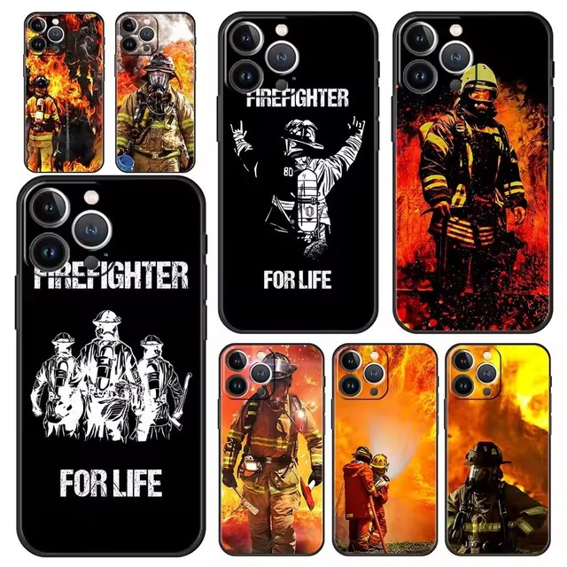 Firefighter Fireman Design Cover UV Painting Printing Sublimation Mobile Phone Case for iPhone 11 12 13 14 15 16 Pro Max Case