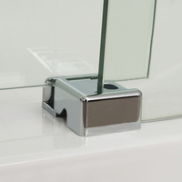 Paroi de douche pliante moderne avec cadre en aluminium, poignée en acier inoxydable 304, verre trempé de 10 mm, plateau en ABS, porte coulissante, pour salle de bain à domicile, salle de vapeur