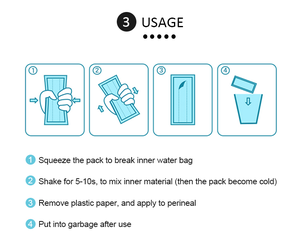 Coussinets absorbants 2 en 1 Compresse froide instantanée périnéale à usage unique pour post-partum après l'accouchement - Product Image 6