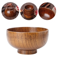 Cuenco de madera hecho a mano de forma sólida ecológica, utensilios de cocina de madera de acacia, ensaladas, frutas, fiestas multiusos talladas corpulentas