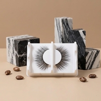 Faux cils synthétiques 3D réalistes faits à la main en gros, tige en coton noir naturel doux, épaisseur 0,07 mm, personnalisables