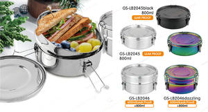 Loncheras de Acero Inoxidable Sin Pulir de Alta Calidad con Recipiente para Alimentos Frescos, Juego de 5 Recipientes para Almacenamiento de Alimentos con Tapa de PP, Venta al Por Mayor Directa de Fábrica - Product Image 4