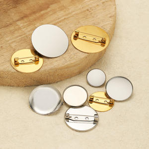 厂家直销不锈钢胸针空白徽章平板抛光激光雕刻标志印刷DIY空白金属材料 - Product Image 3