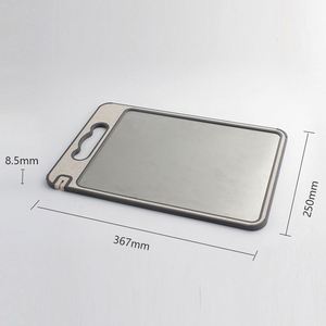 เขียงสแตนเลสพร้อมที่ลับมีดและที่ขูดเครื่องเทศ 4-in-1 เขียงครัวสองด้าน - Product Image 5