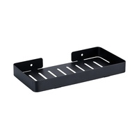 Étagère de salle de bain moderne et simple en acier inoxydable 304 pour projets hôteliers, porte-savon carré noir sans perçage, vente en gros