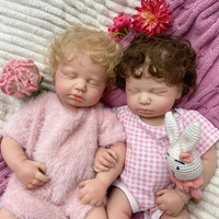 Poupée Bébé Reborn en Silicone Réaliste LOULOU Exclusive 50CM, Garçon ou Fille, Bouche Ouverte, Sucette Réelle Disponible, Jouet Interactif