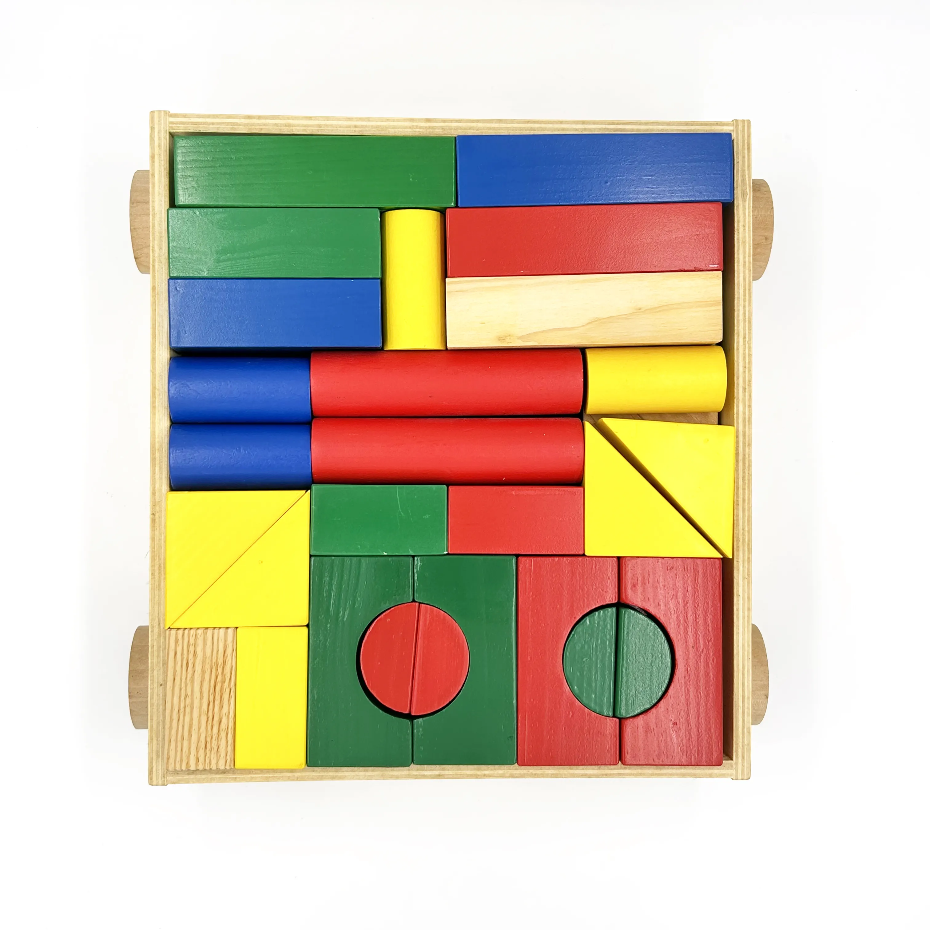 54 pezzi di blocchi di legno massello naturale Set smistamento giocattoli per lo sviluppo vari colori dimensioni giocattoli in legno blocchi di costruzione per i più piccoli
