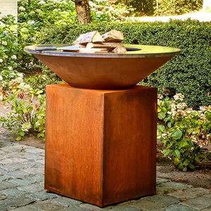 Стальной стол-гриль для барбекю Tepanyaki, открытый гриль для приготовления ржавчины, садовые кухни, кортеновый угольный гриль для барбекю - Product Image 5