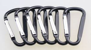 Vente en gros de porte-clés en <span class=keywords><strong>aluminium</strong></span> de 50 mm en forme de D, gravure OEM, logo personnalisé, mousquetons en métal, finition unie - Product Image 6