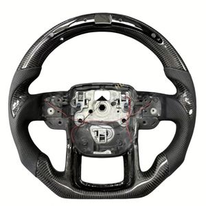 Volant de direction en fibre de carbone véritable à fond plat pour Land Rover Range Rover Discovery Sport, amélioration et personnalisation en alcantara <span class=keywords><strong>rouge</strong></span> - Product Image 1
