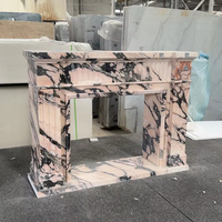 Pierre décorative personnalisée en marbre naturel rose fumé pour cheminée – Toutes tailles et designs disponibles
