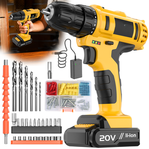 20V Keyless Cordless Drill and Screwdriver Set Mini DIY Variable Speed <b>Brushed</b> Motor <b>Power</b> Source Battery EU Warehouse CD-20AN-1 - Product Image 1