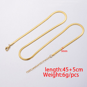 Collana a spina di pesce placcato in <span class=keywords><strong>oro</strong></span> placcato <span class=keywords><strong>oro</strong></span> 18k <span class=keywords><strong>girocollo</strong></span> in acciaio inossidabile impermeabile senza appannamento catena a spina di pesce per le donne - Product Image 4