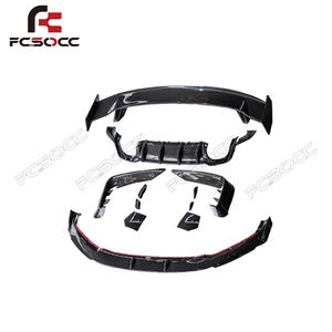 Pour Audi TT TTRS TTS 2015-2019 mise à niveau en Fiber de carbone YR Style Kit de carrosserie lèvre avant jupe latérale diffuseur arrière becquet pièces de carrosserie - Product Image 2