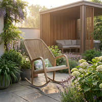 Fauteuil à bascule de jardin confortable Meiqi, cadre en alliage d'aluminium moderne, résistant aux intempéries, durable, portable, léger, pour parc
