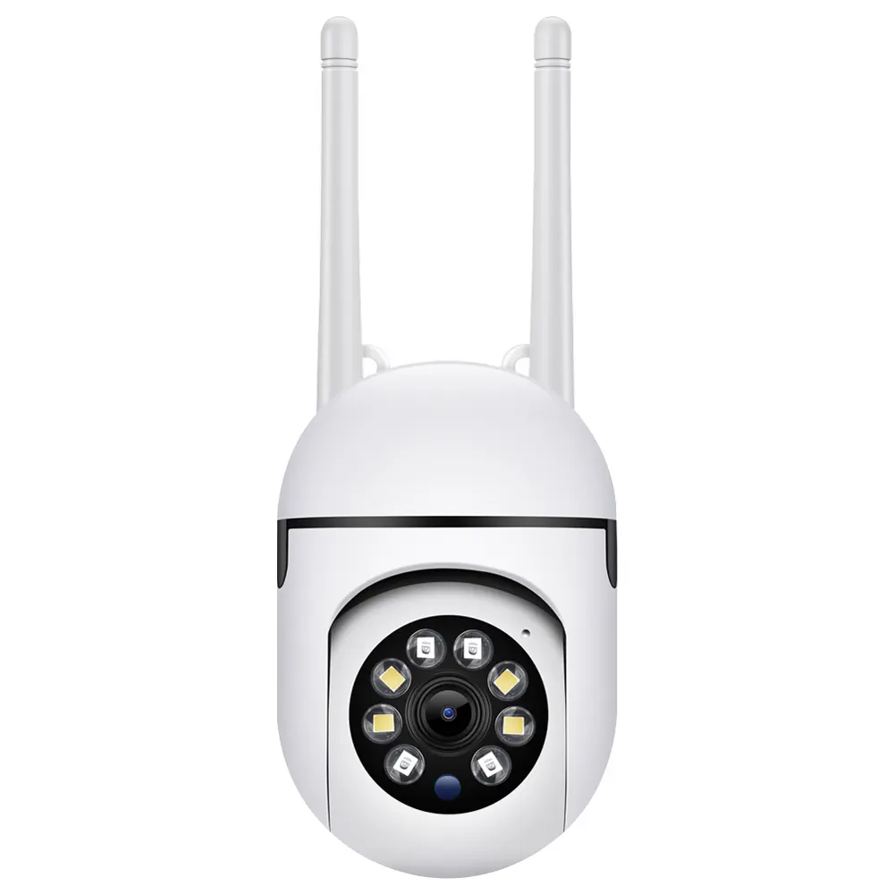1080P FULL HD 2MP WiFi Color Infrared Night Vision Lamp Automatic Loop Video Recording Two Way Speaker Antenna Camera