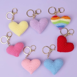 Thiết Kế Mới Handmade Crochet Macrame Tim Dệt Kim <span class=keywords><strong>Keychain</strong></span> Điện Thoại Sang Trọng Phụ Kiện Túi Và Mặt Dây Chuyền Các Cặp Vợ Chồng Quà Tặng - Product Image 3