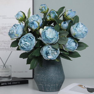 Fleurs de pivoine artificielles Ruilisi à 2 têtes, roses, en plastique et soie, pour décoration de mariage et de maison - Product Image 2