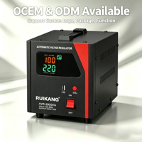 Stabilisateur de tension automatique monophasé 220V CA avec écran LCD, contrôle par relais, bobinage en aluminium, protection contre les surtensions et temporisation