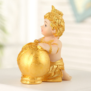 Vente en gros Feng Shui Statue Résine Hindou Dieu Figurine Bal Krishna Sculpture Makhan Chor Indien Bouddha Diwali Cadeau Temple Ornement - Product Image 5