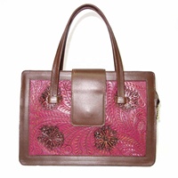 Sacs en cuir en gros d'outillage à la main de haute qualité en cuir véritable brun et cerise 100% au prix d'usine