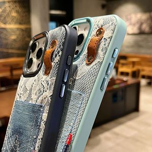 Étui PC rigide en denim avec fente pour carte de poche Étui de téléphone mode femme pour <span class=keywords><strong>iPhone</strong></span> 16 15 13 14 <span class=keywords><strong>12</strong></span> Pro Max - Product Image 6